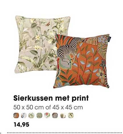 Sierkussen met print