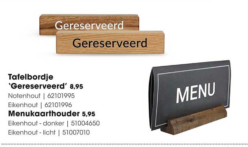 Tafelbordje 'Gereserveerd' 8,95