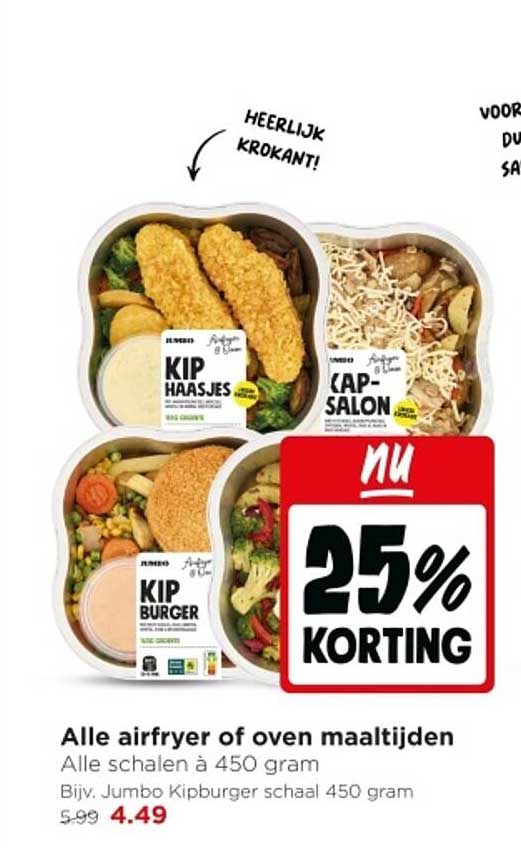 Alle airfryer of oven maaltijden 25% KORTING