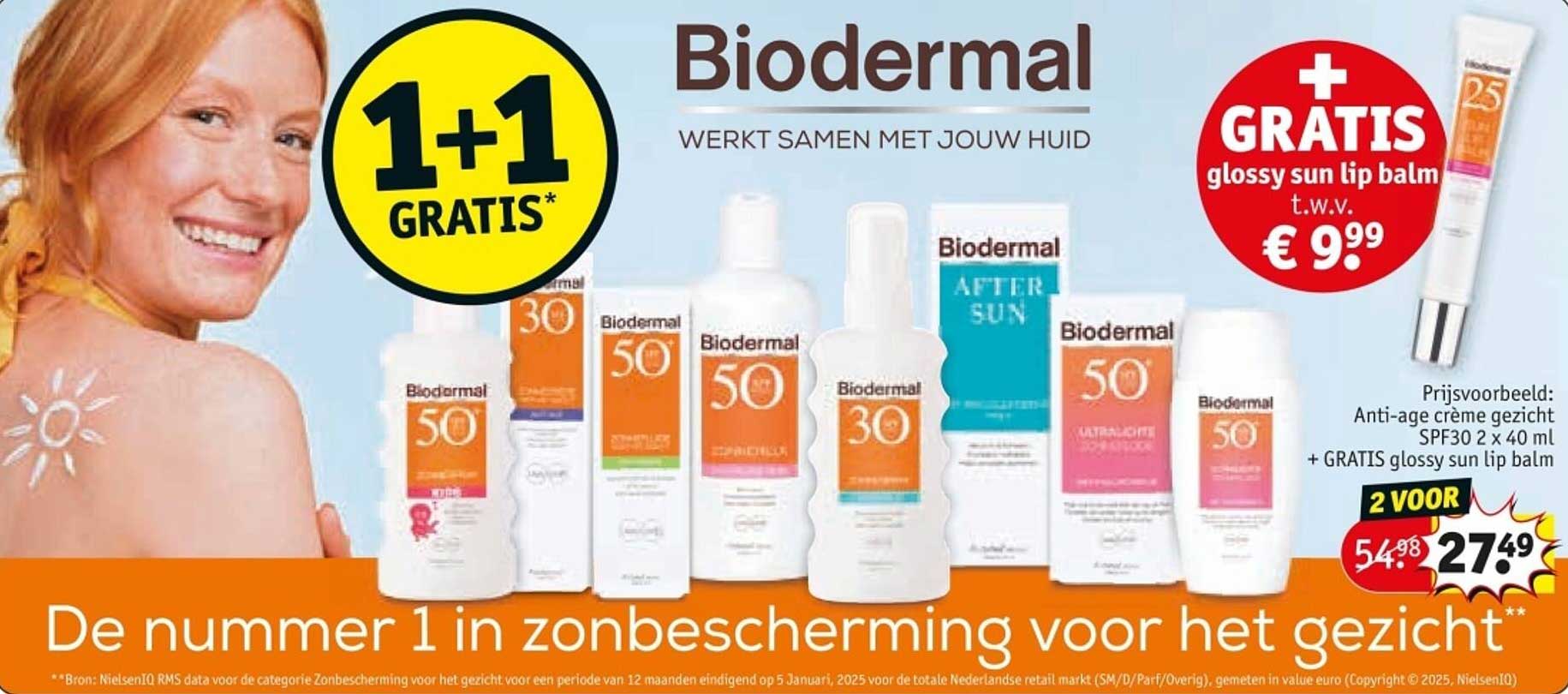 1+1 GRATIS - Biodermal zonbescherming