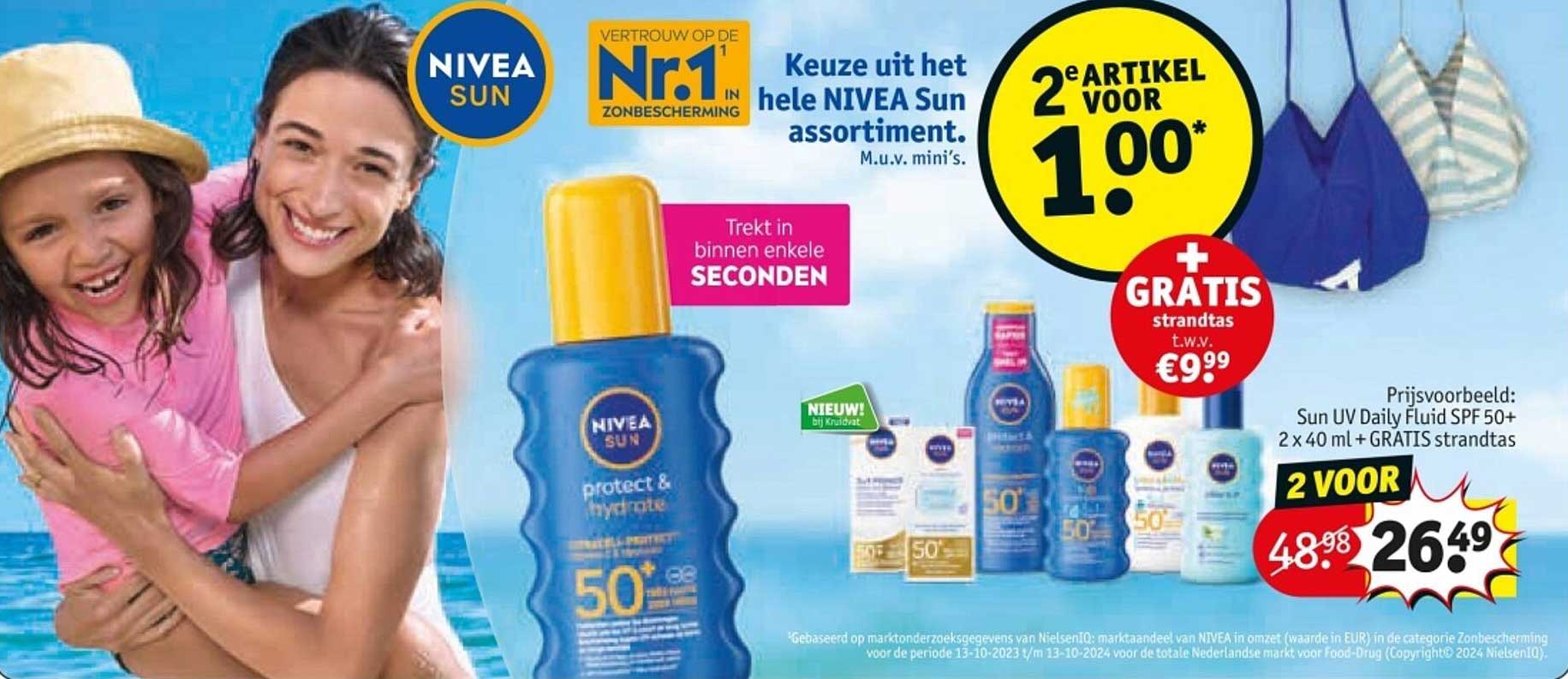 2 artikelen voor 1,00* - Keuze uit het hele NIVEA Sun assortiment.