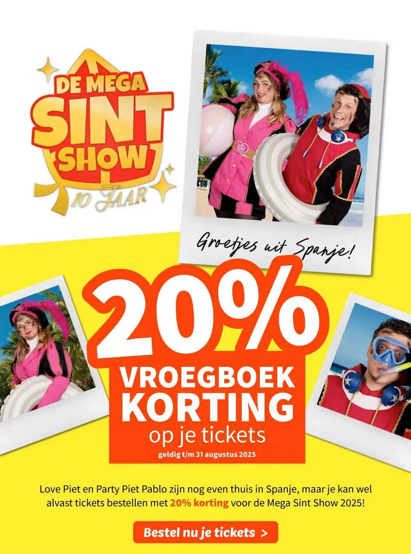 20% VROEGBOEK KORTING op je tickets