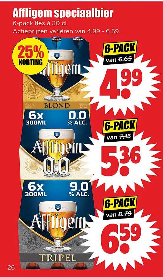 Affligem speciaalbier 6-pack fles à 30 cl.