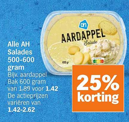 Alle AH Salades 500-600 gram