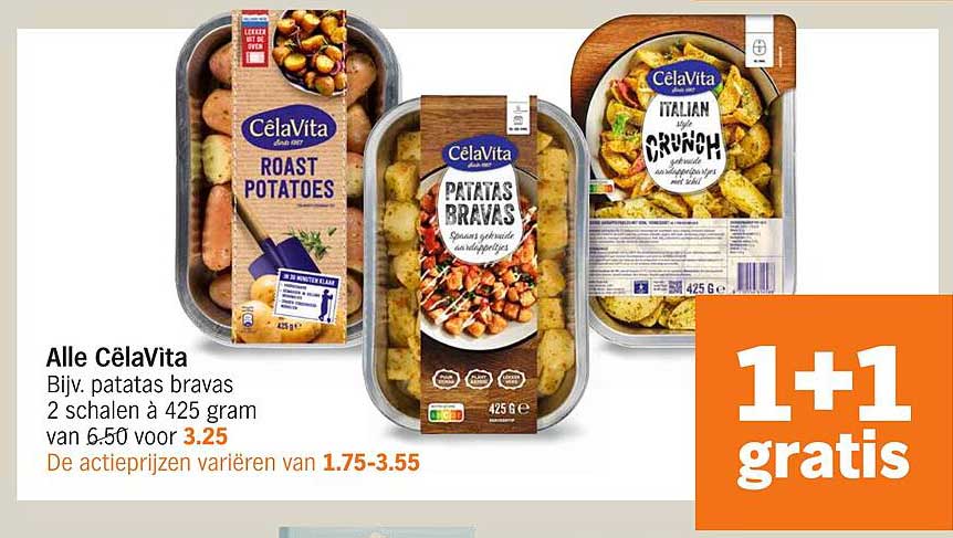 Alle CèlaVita - Bijv. patatas bravas 2 schalen à 425 gram van 6.50 voor 3.25