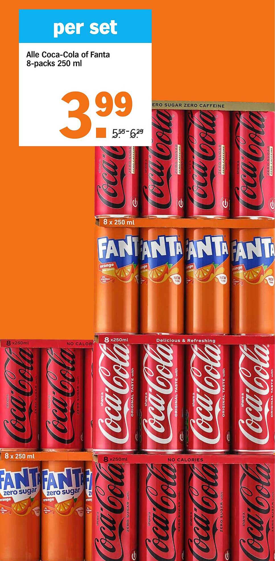 Alle Coca-Cola of Fanta 8-packs 250 ml