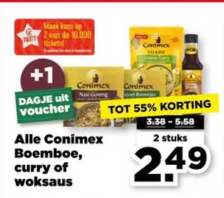 Alle Conimex Boemboe, curry of woksaus