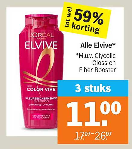 Alle Elvive* *M.u.v. Glycolic Gloss en Fiber Booster