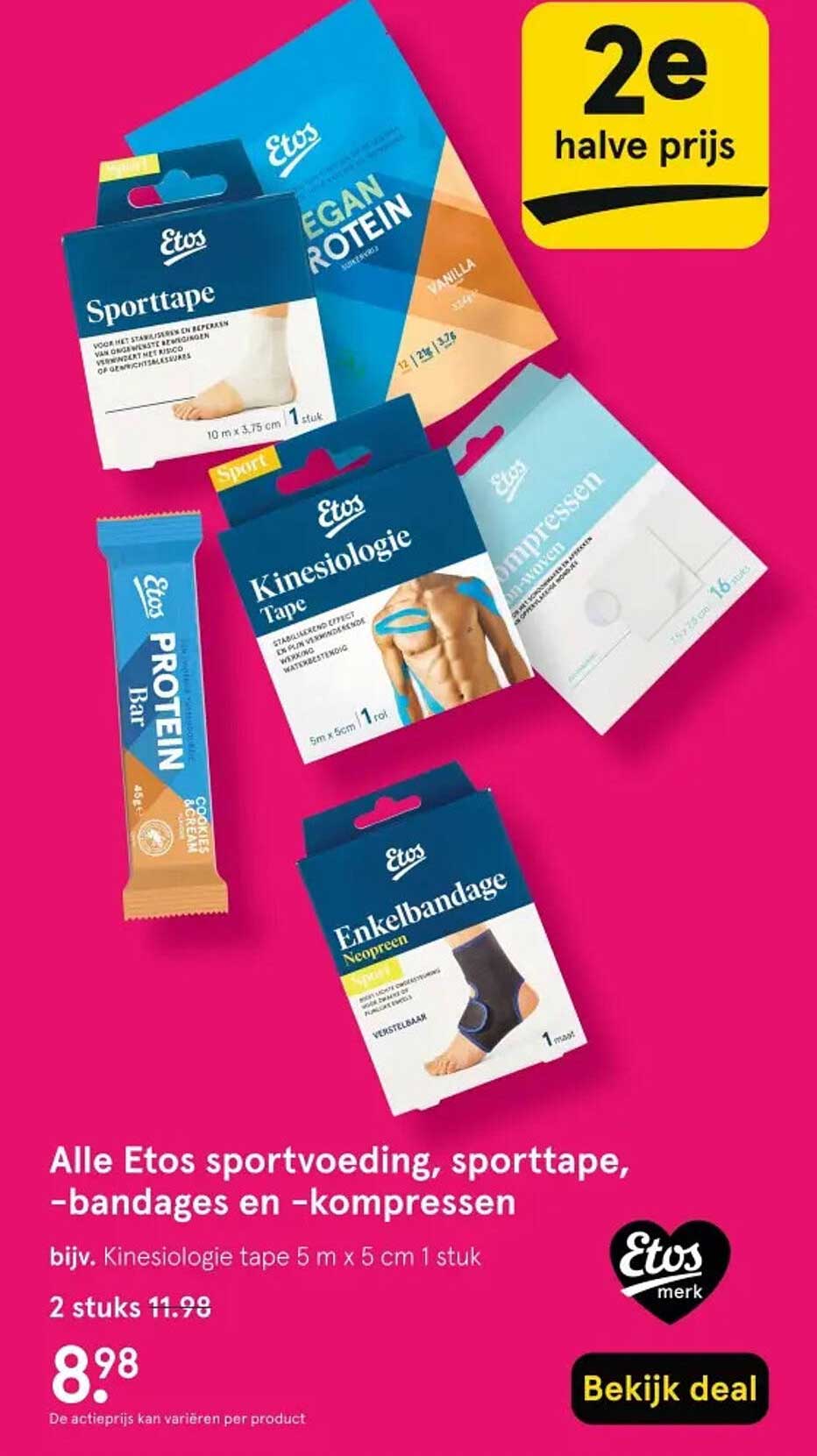 Alle Etos sportvoeding, sporttape, -bandages en -kompressen