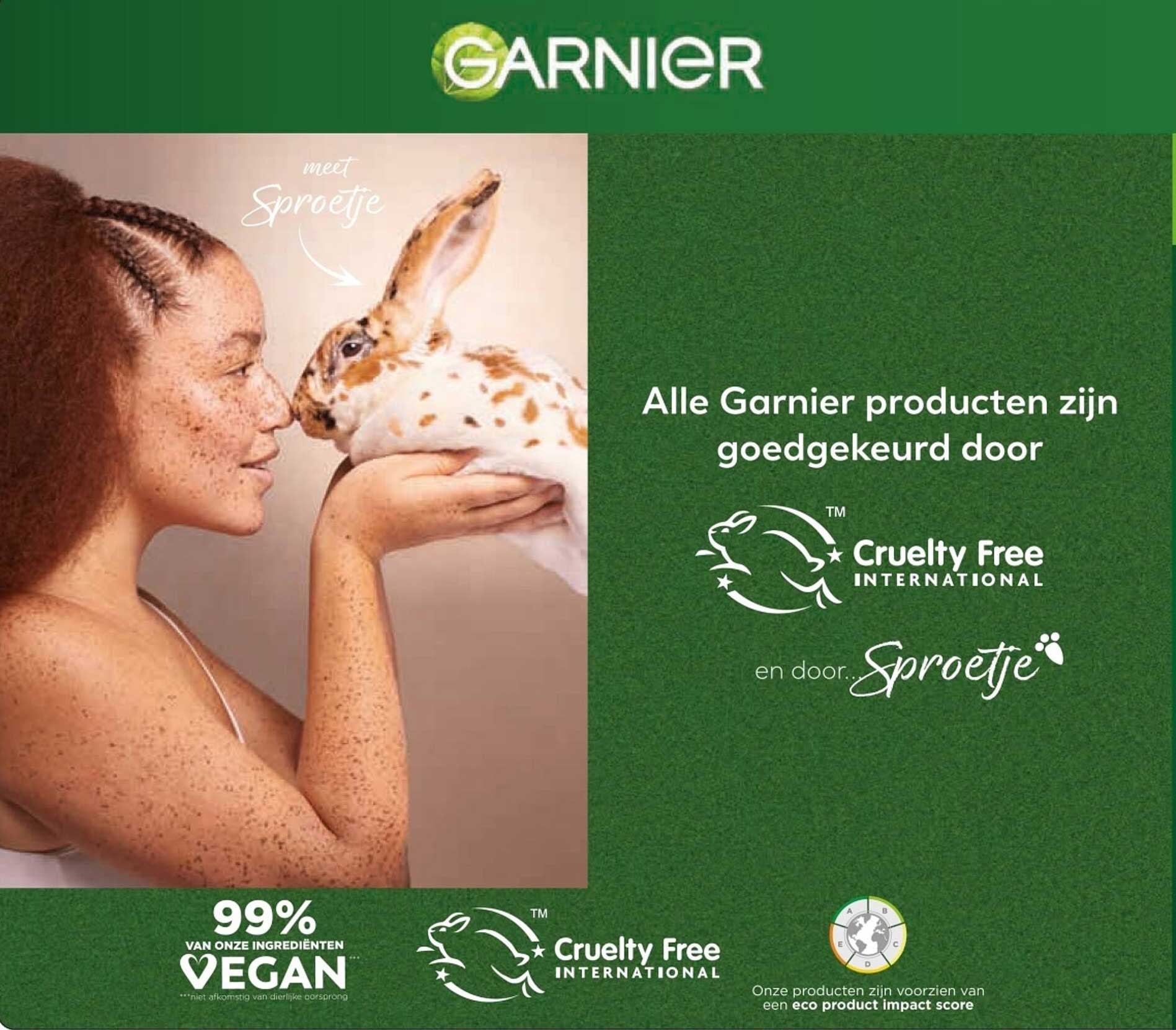 Alle Garnier producten zijn goedgekeurd door Cruelty Free International