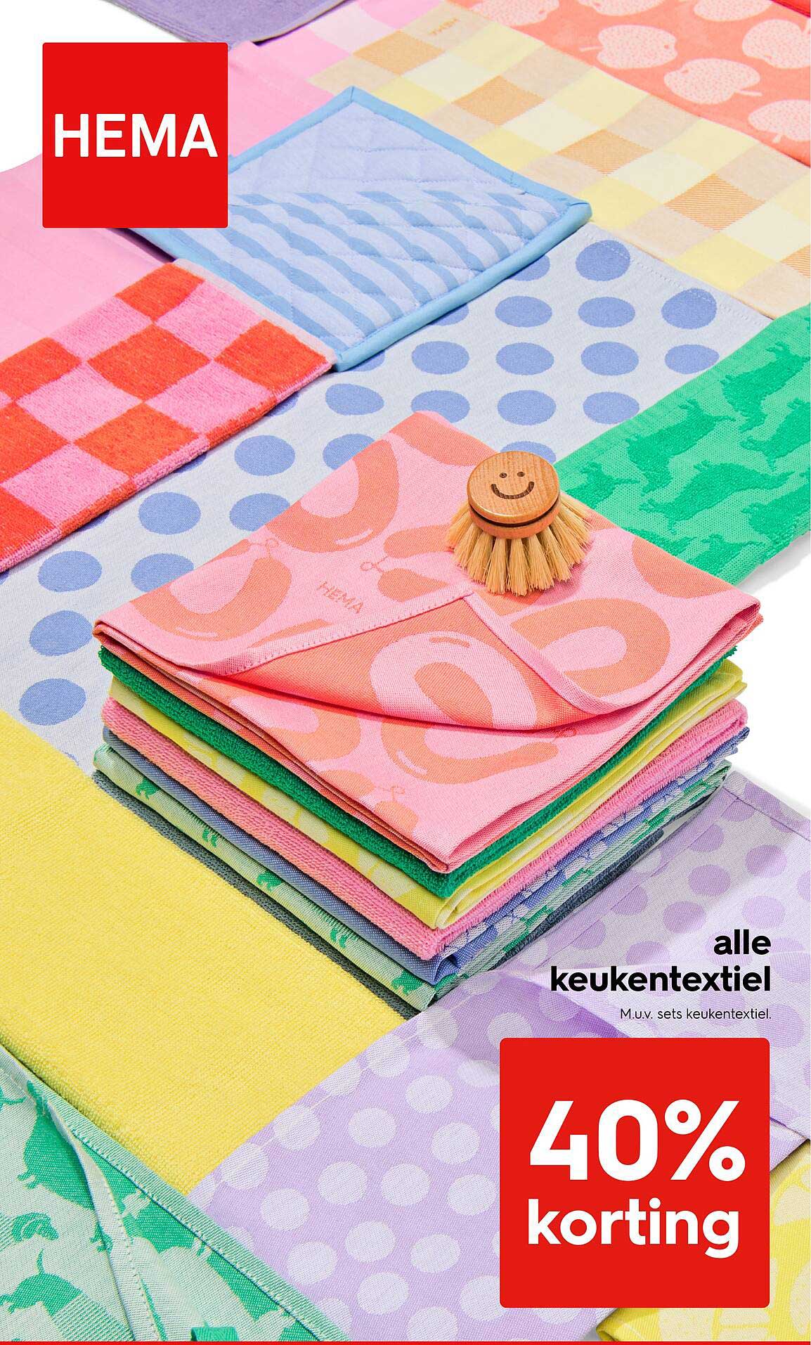 alle keukentextiel 40% korting