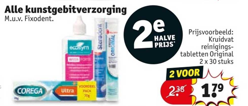 Alle kunstgebitverzorging M.u.v. Fixodent.