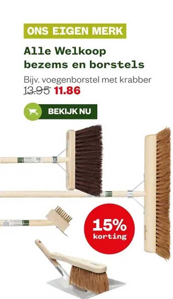 Alle Welkoop bezems en borstels
