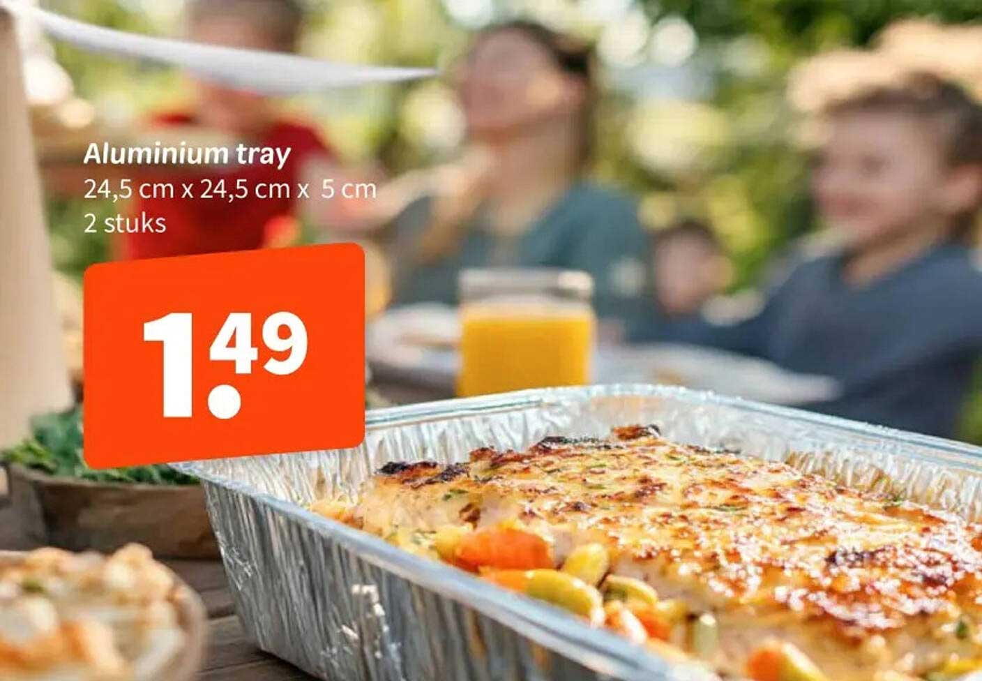 Aluminium tray 24,5 cm x 24,5 cm x 5 cm 2 stuks