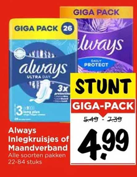 Always Inlegkruisjes of Maandverband