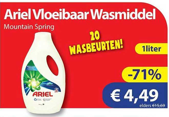 Ariel Vloeibaar Wasmiddel Mountain Spring