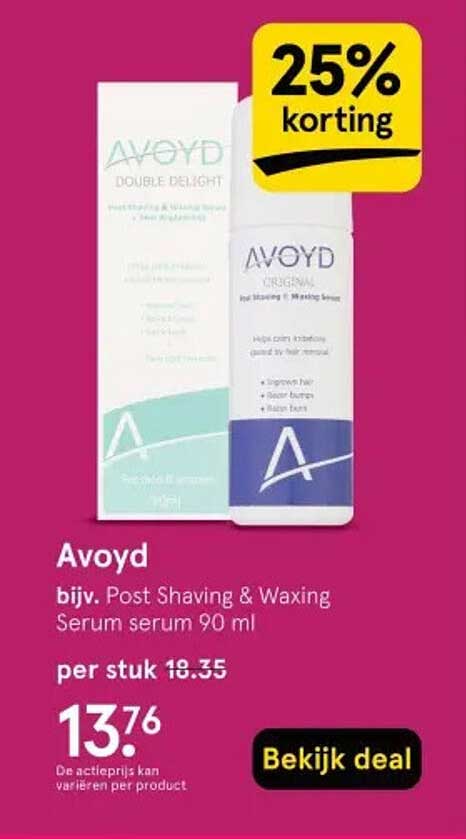 Avoyd bijv. Post Shaving & Waxing Serum 90 ml