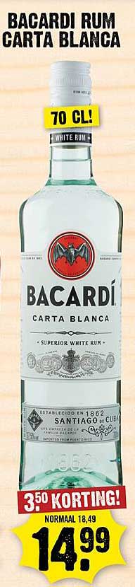 BACARDI RUM CARTA BLANCA 70 CL