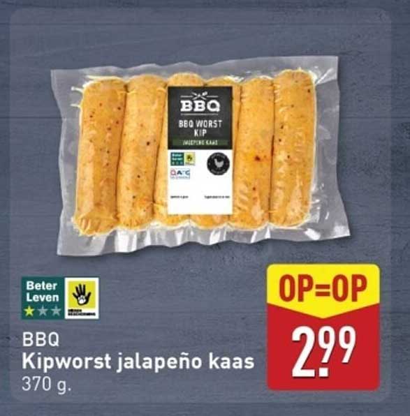 BBQ Kipworst jalapeño kaas 370 g.