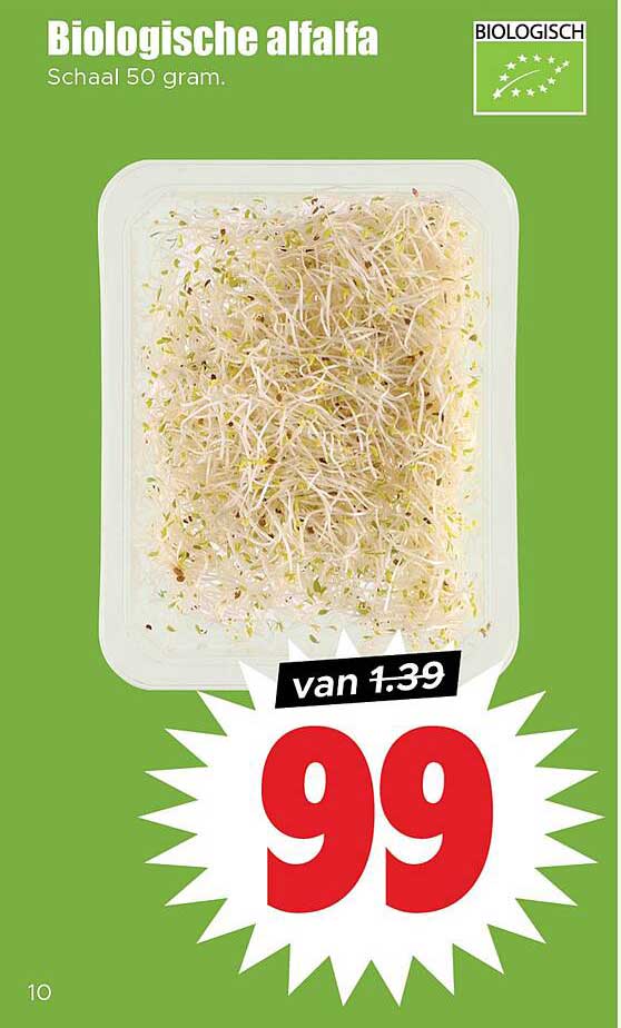 Biologische alfalfa Schaal 50 gram.