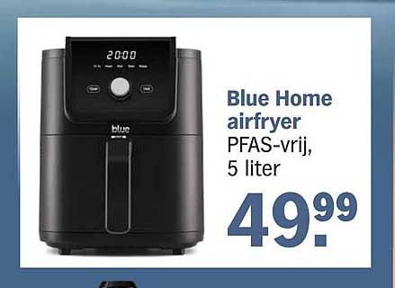 Blue Home airfryer PFAS-vrij, 5 liter