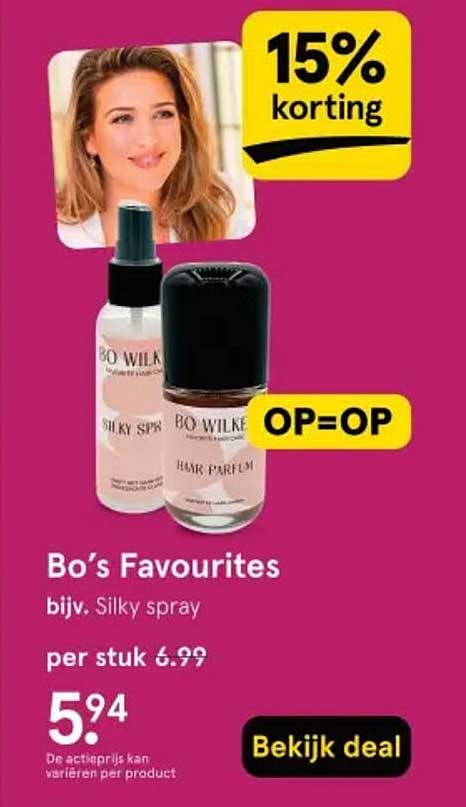 Bo’s Favourites bijv. Silky spray