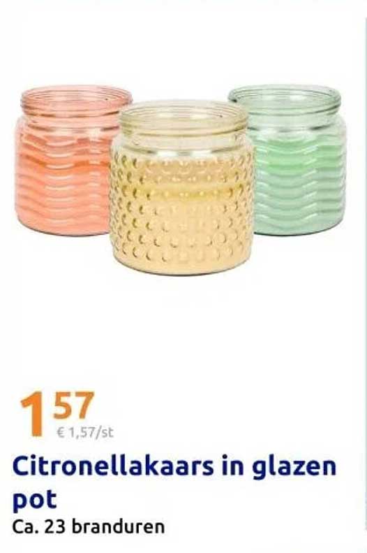 Citronellakaars in glazen pot