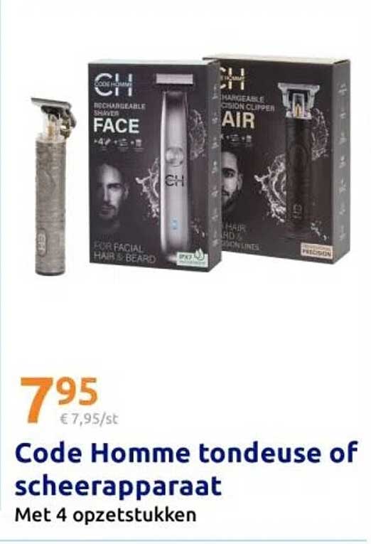 Code Homme tondeuse of scheerapparaat