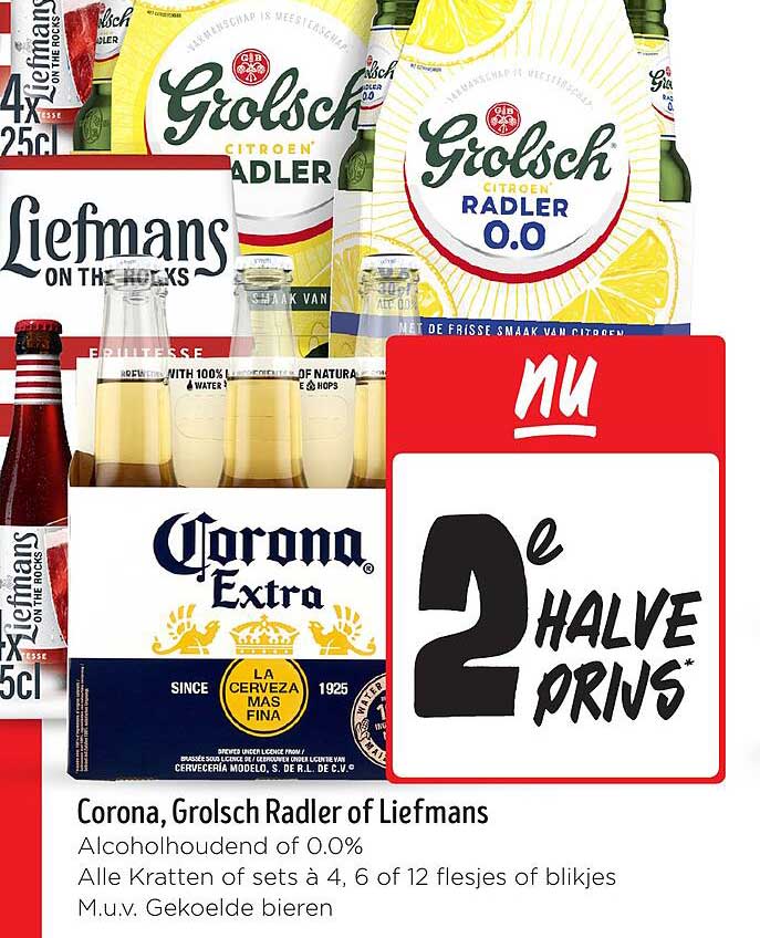 Corona, Grolsch Radler of Liefmans