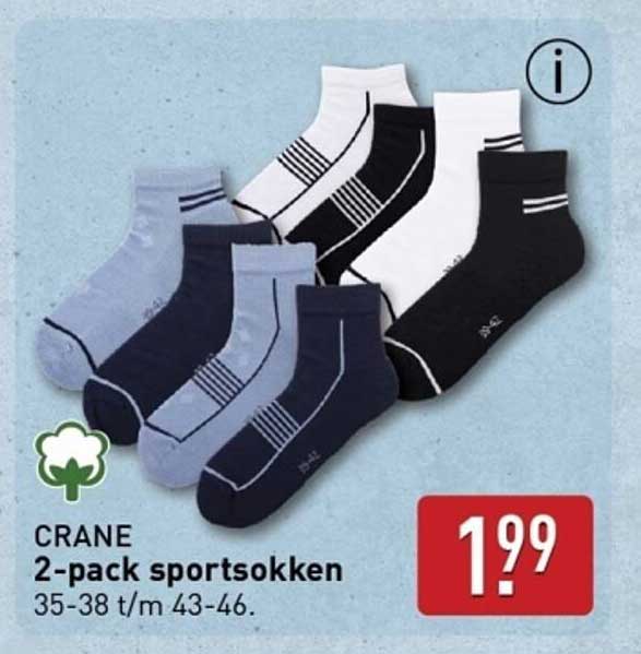 CRANE 2-pack sportsokken 35-38 t/m 43-46