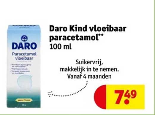 Daro Kind vloeibaar paracetamol** 100 ml
