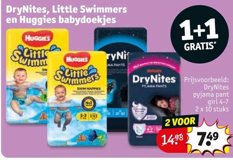 DryNites, Little Swimmers en Huggies babydoekjes