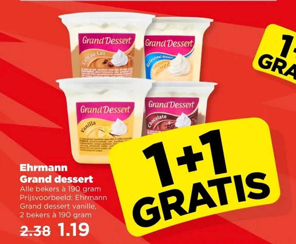 Ehrmann Grand dessert 1+1 GRATIS