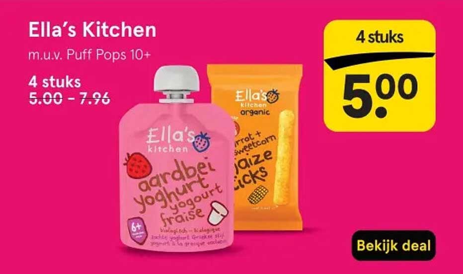 Ella's Kitchen 4 stuks voor 5.00