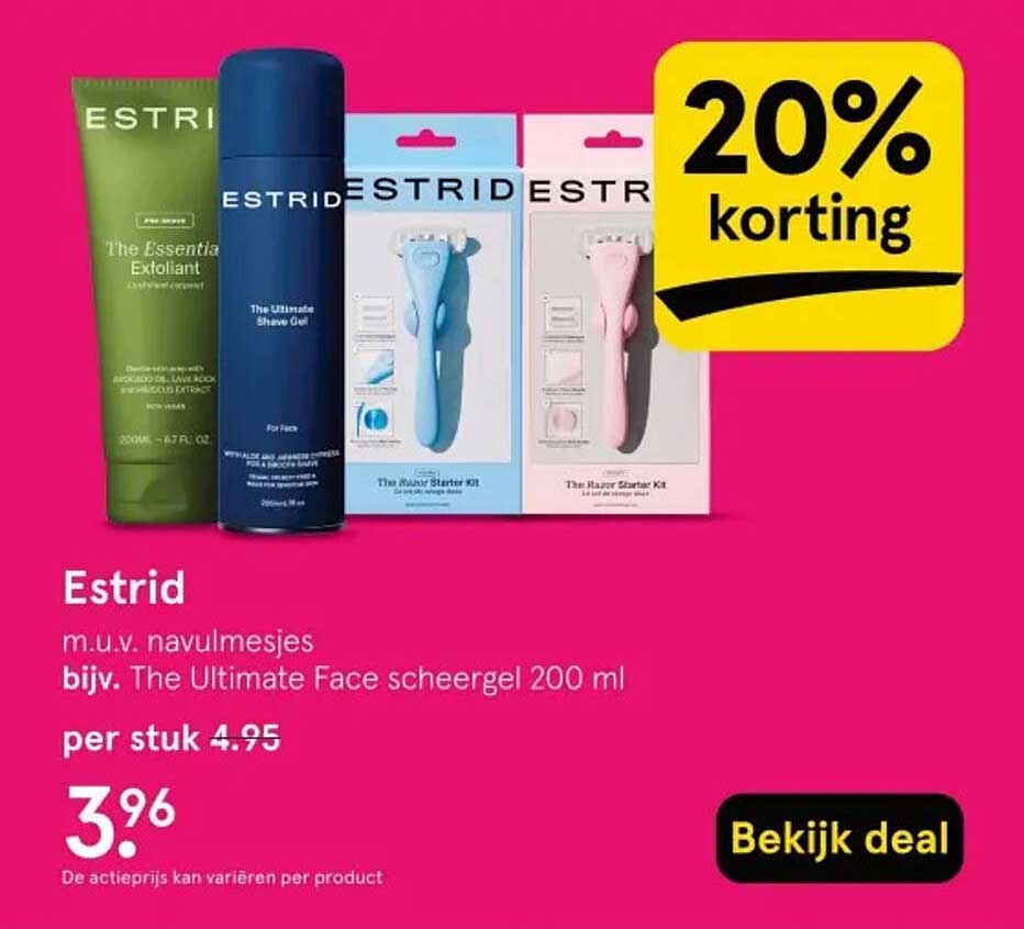 Estrid m.u.v. navulmesjes bijv. The Ultimate Face scheergel 200 ml