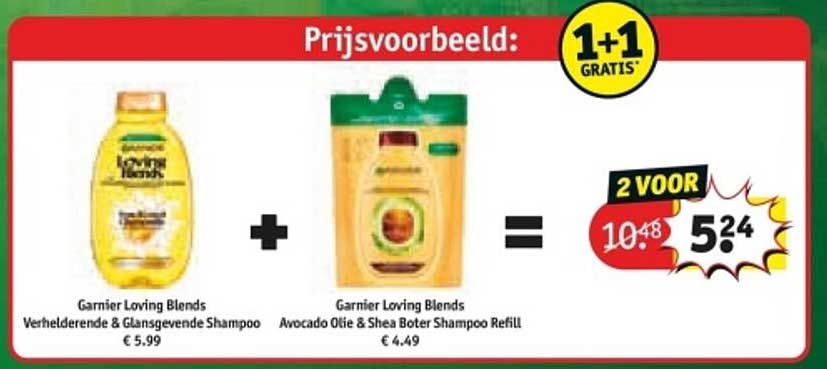 Garnier Loving Blends Verhelderende & Glansgevende Shampoo + Garnier Loving Blends Avocado Olie & Shea Boter Shampoo Refill