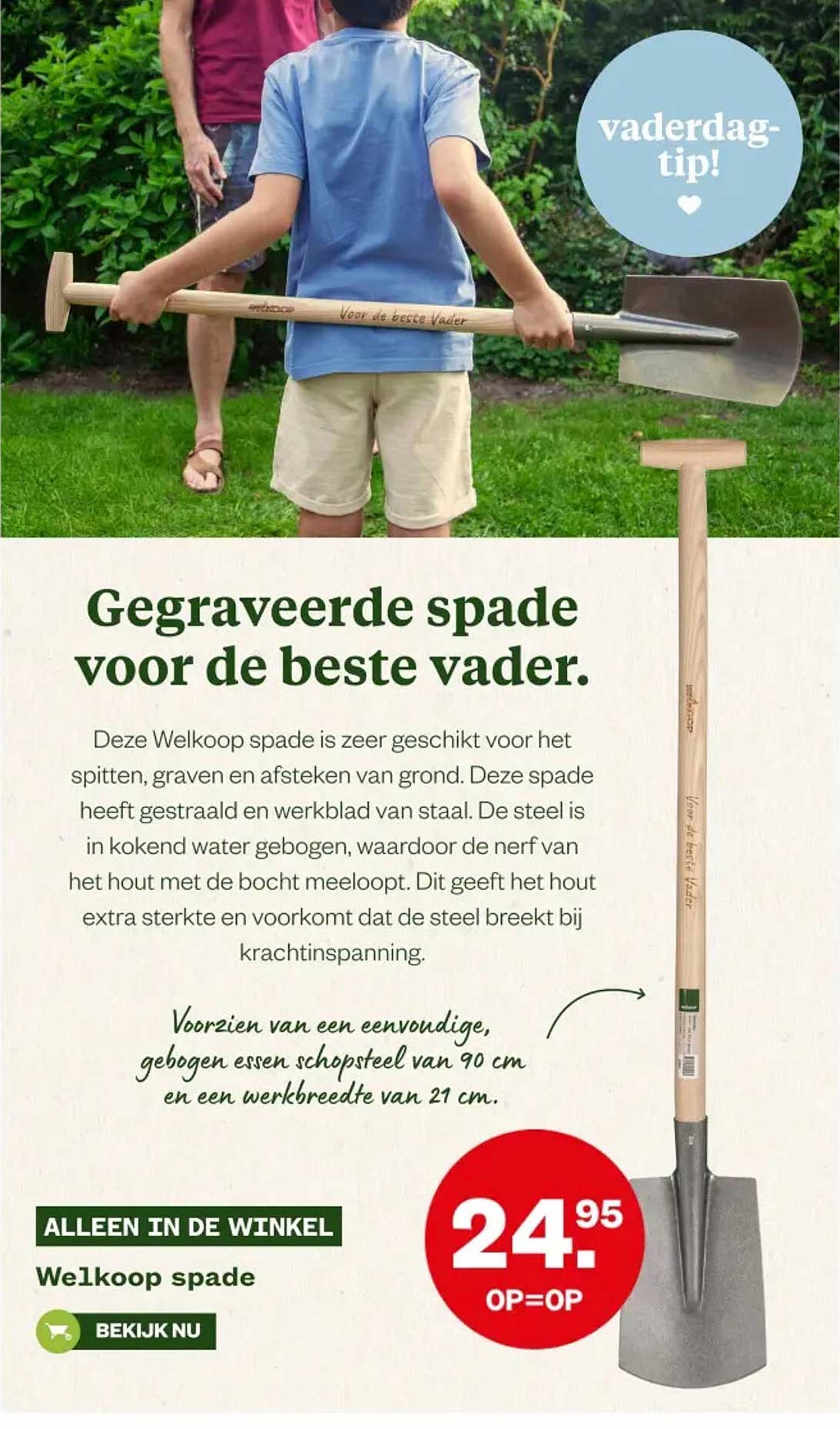 Gegraveerde spade voor de beste vader.