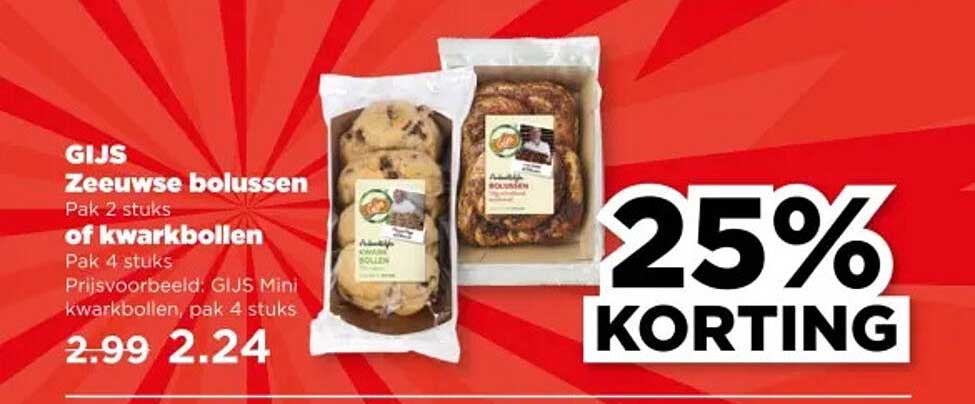Gijs Zeeuwse bolussen Pak 2 stuks of kwarkbollen Pak 4 stuks