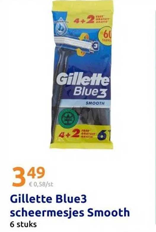 Gillette Blue3 scheermesjes Smooth