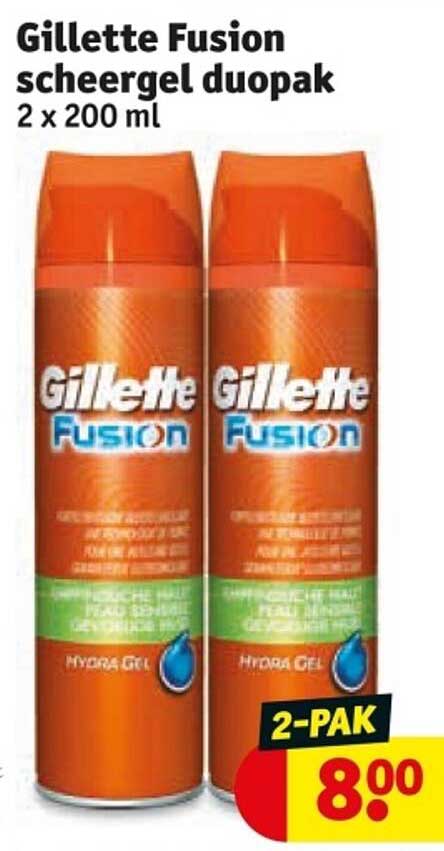 Gillette Fusion scheergel duopak 2 x 200 ml