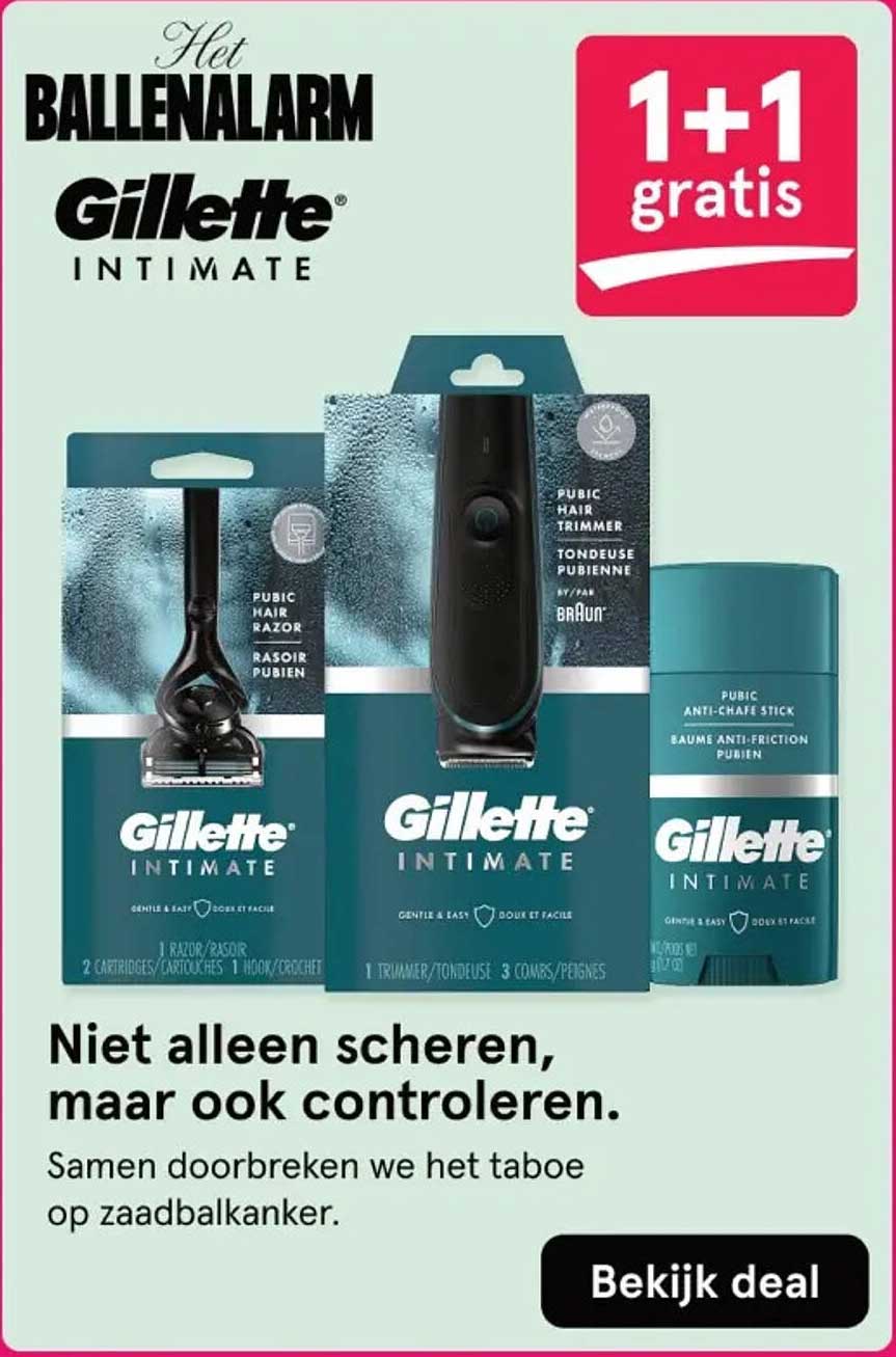 Gillette Intimate 1 + 1 gratis