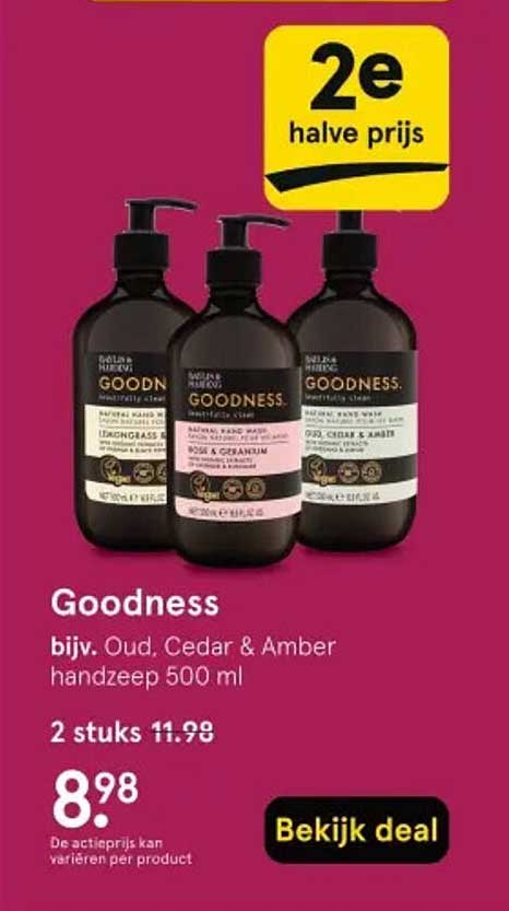 Goodness bijv. Oud, Cedar & Amber handzeep 500 ml