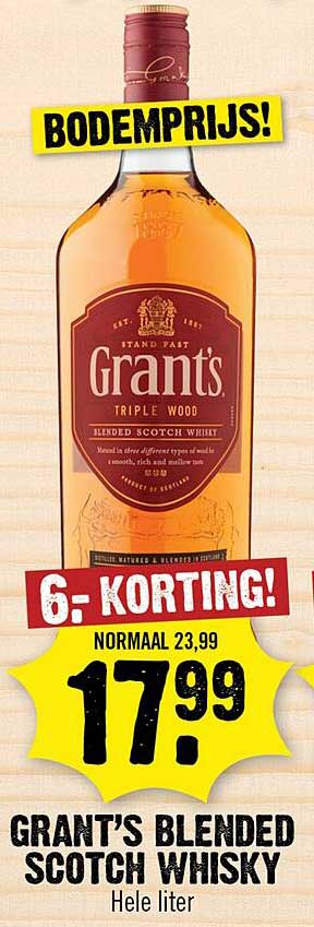 GRANT'S BLENDED SCOTCH WHISKY Hele liter