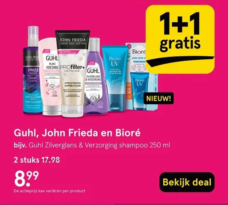 Guhl, John Frieda en Bioré bijv. Guhl Zilverglans & Verzorging shampoo 250 ml