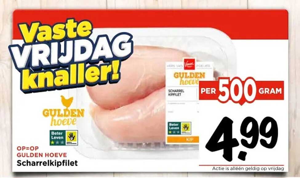 GULDEN HOEVE Scharrelkipfilet per 500 gram