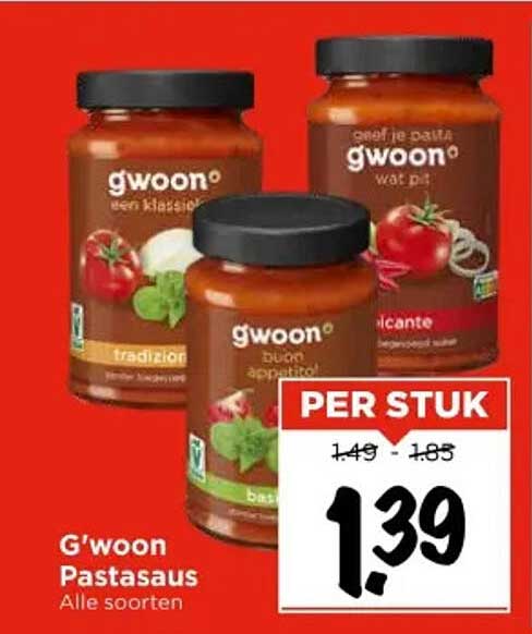 G'woon Pastasaus Alle soorten