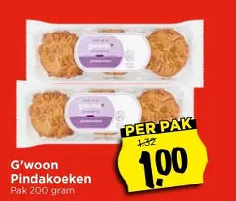 G'woon Pindakoeken Pak 200 gram
