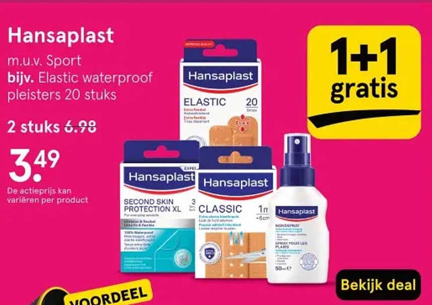 Hansaplast m.u.v. Sport bijv. Elastic waterproof pleisters 20 stuks