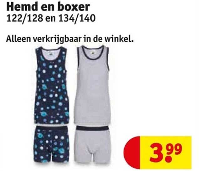 Hemd en boxer 122/128 en 134/140
