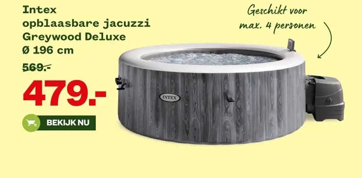 Intex opblaasbare jacuzzi Greywood Deluxe Ø 196 cm